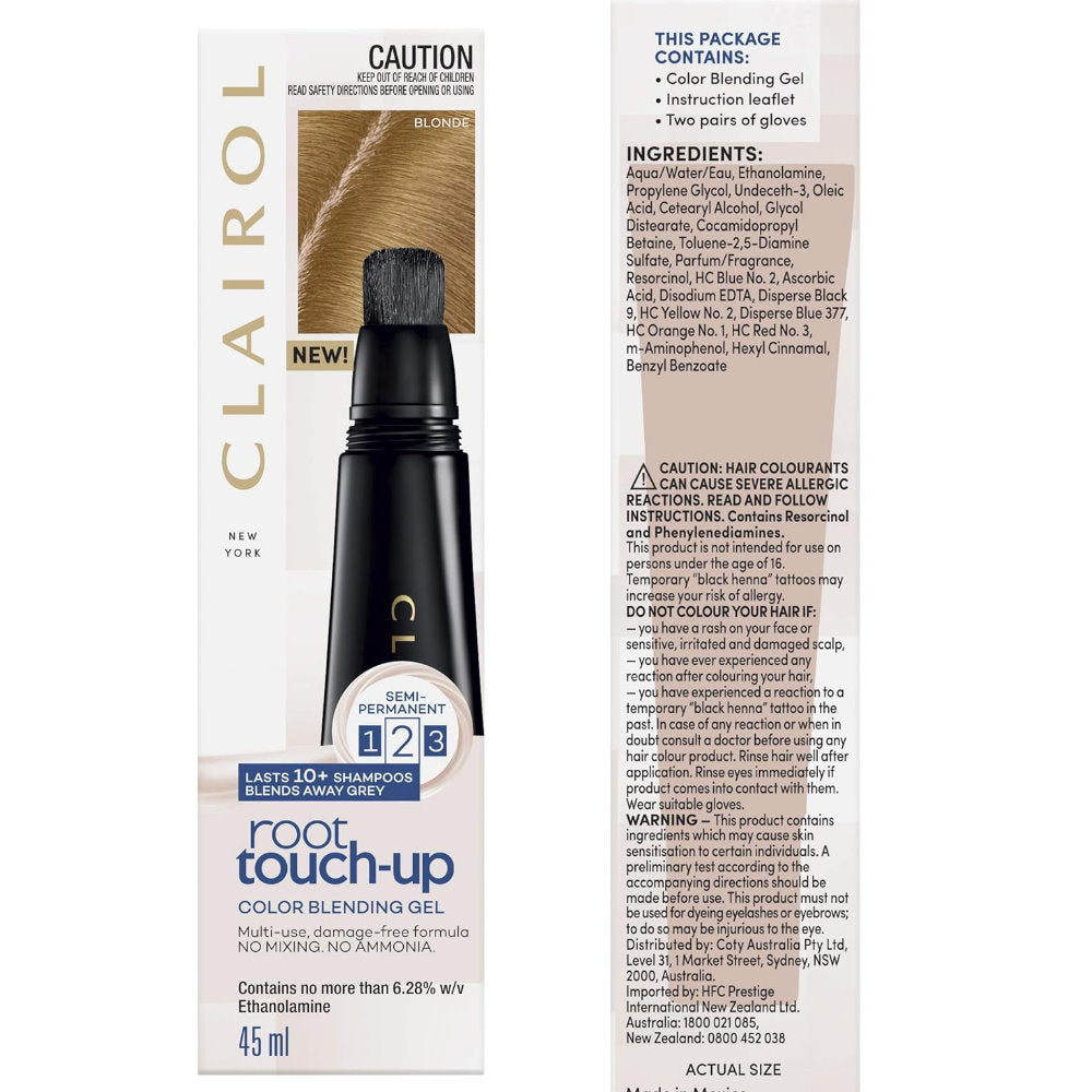 2x Clairol Root Touch-up Semi Permanent Color Blending Gel 45ml Blonde