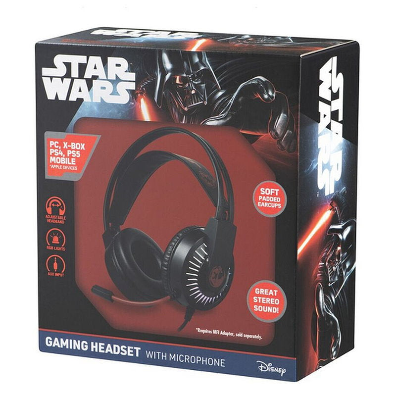 2x Disney Star Wars Gaming Headset with Microphone Black Red