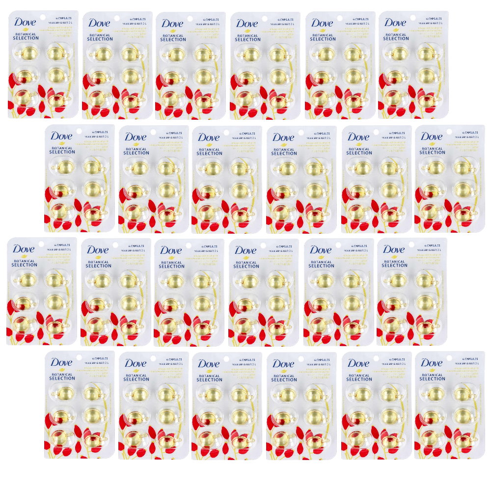 24x Dove Botanical Selection Nourishing Hair Oil Infused With Rosehip Oil 6 Capsules x 1ml