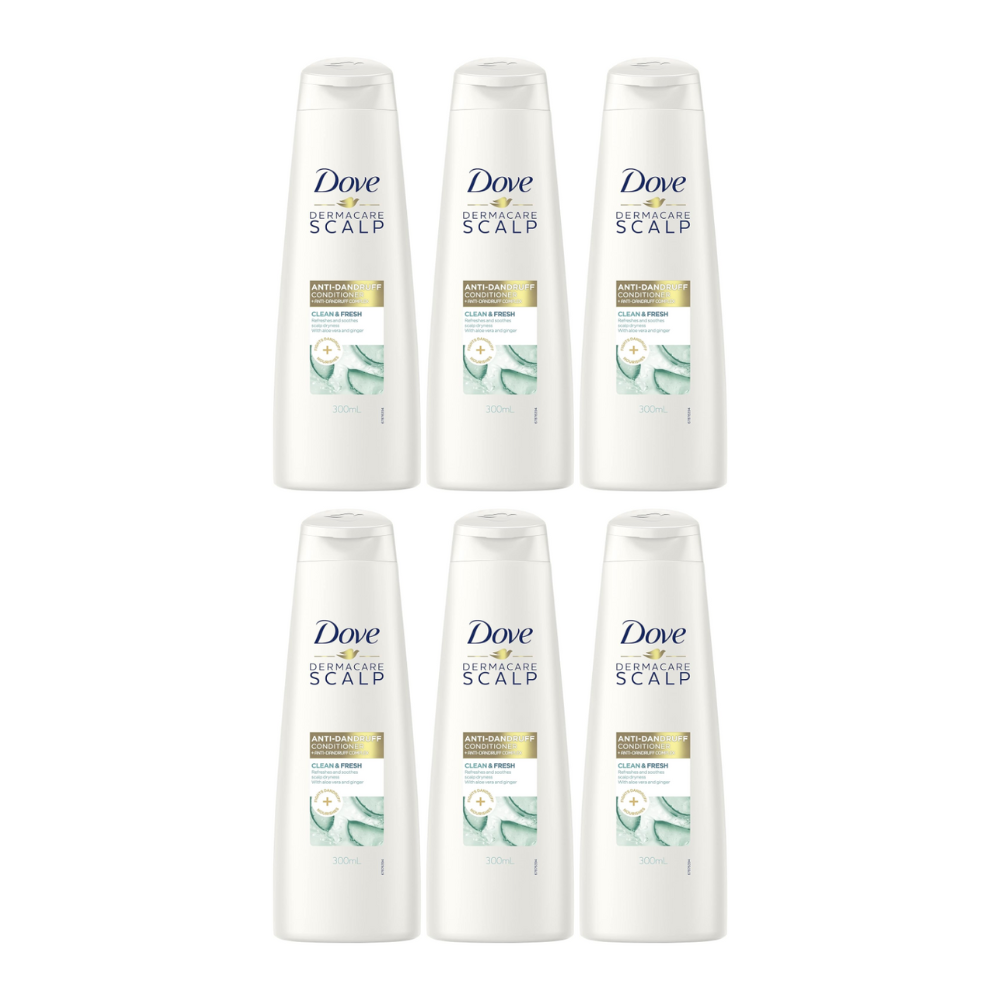 6x Dove Dermacare Scalp Anti-Dandruff Conditioner Clean & Fresh 300ml