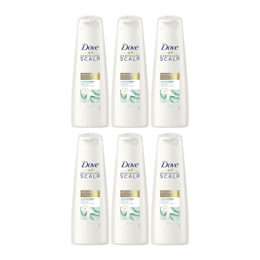 6x Dove Dermacare Scalp Anti-Dandruff Conditioner Clean & Fresh 300ml