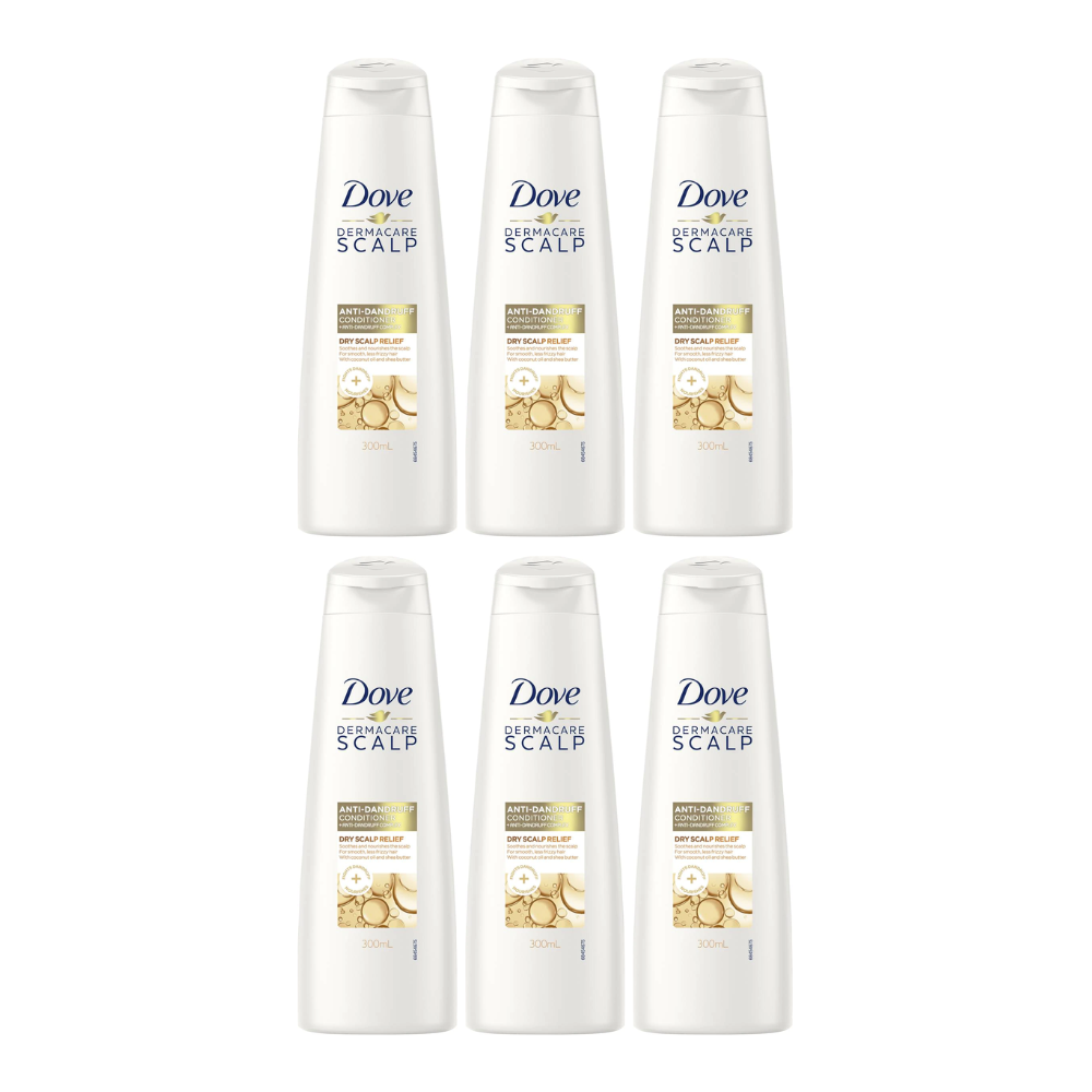 6x Dove Dermacare Scalp Anti Dandruff Conditioner Dry Scalp Relief 300ml