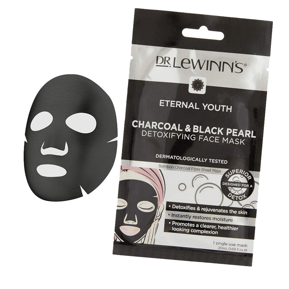 40x Dr. LeWinn's Charcoal and Black Pearl Detoxifying Face Sheet Mask 20mL