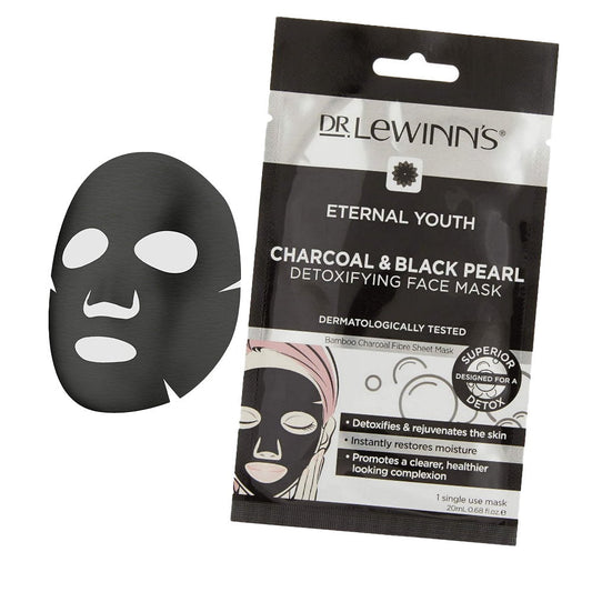 10x Dr. LeWinn's Charcoal and Black Pearl Detoxifying Face Sheet Mask 20mL