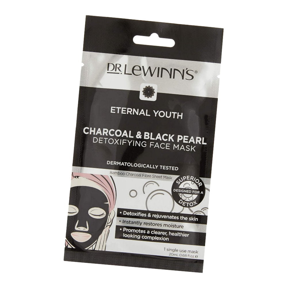 40x Dr. LeWinn's Charcoal and Black Pearl Detoxifying Face Sheet Mask 20mL