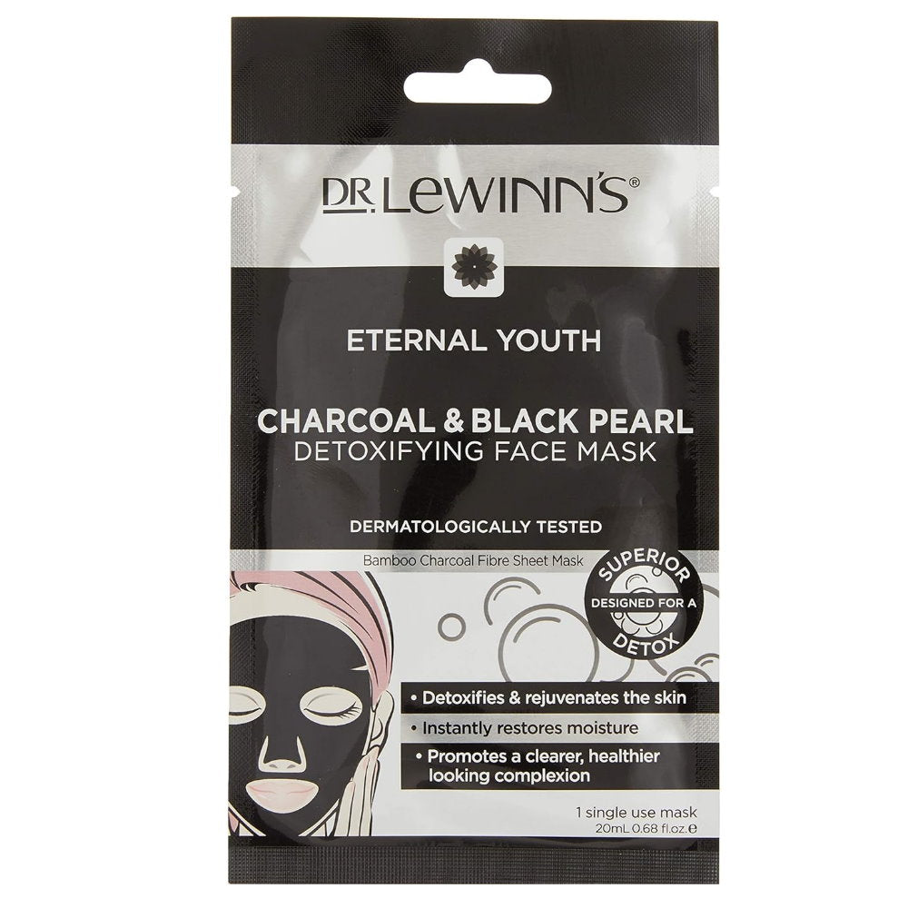 40x Dr. LeWinn's Charcoal and Black Pearl Detoxifying Face Sheet Mask 20mL