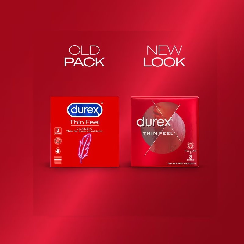 Durex Thin Feel Regular Fit Lubricated Condoms Pack of 3