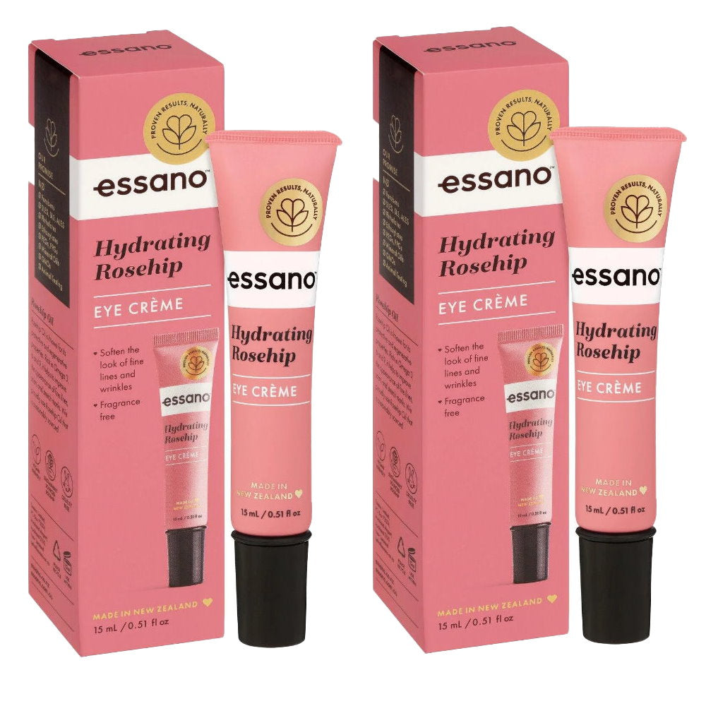 2pk Essano Hydrating Rosehip Eye Creme 15ml - Makeup Warehouse Australia