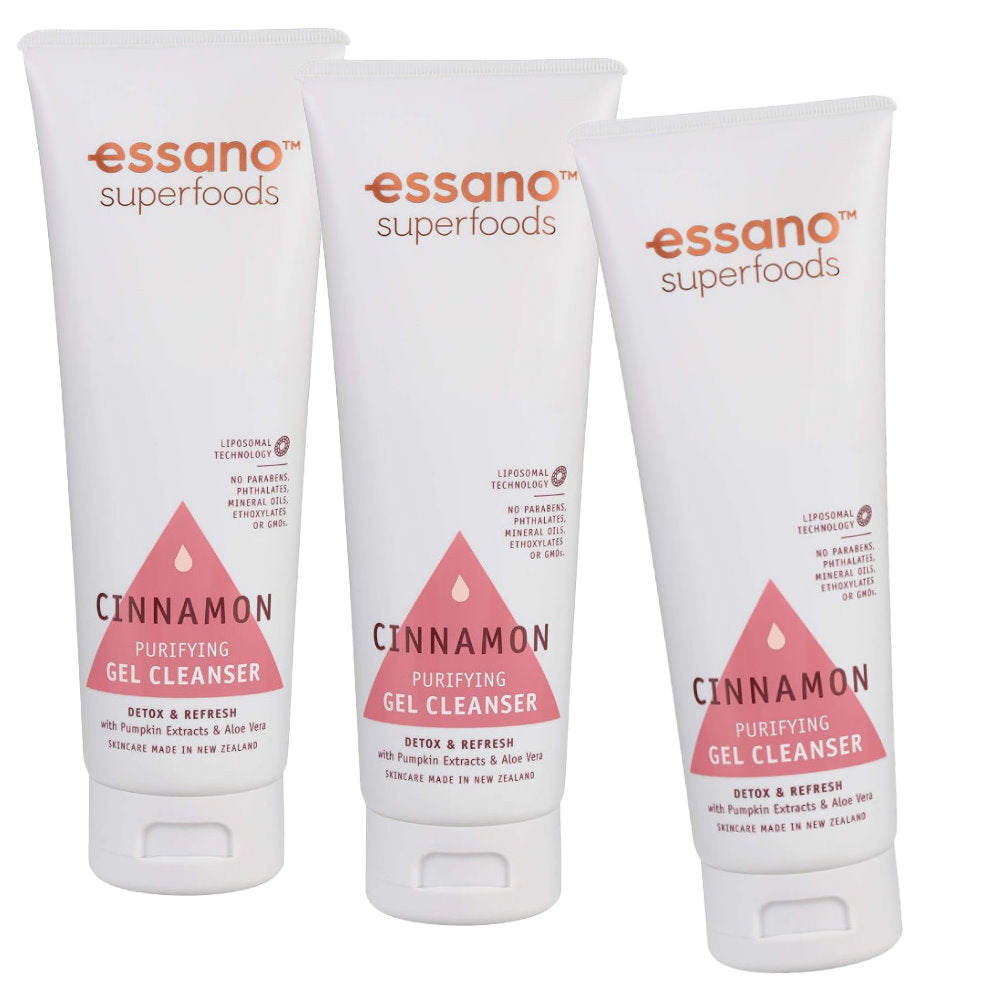 3x Essano Superfoods Cinnamon Purifying Gel Cleanser 100ml