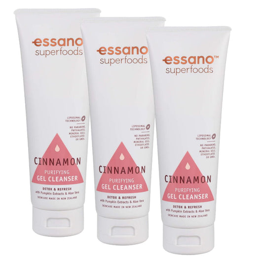 3x Essano Superfoods Cinnamon Purifying Gel Cleanser 100ml