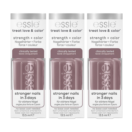 3x Essie Strength + Color Nail Polish 90 On The Mauve 13.5ml