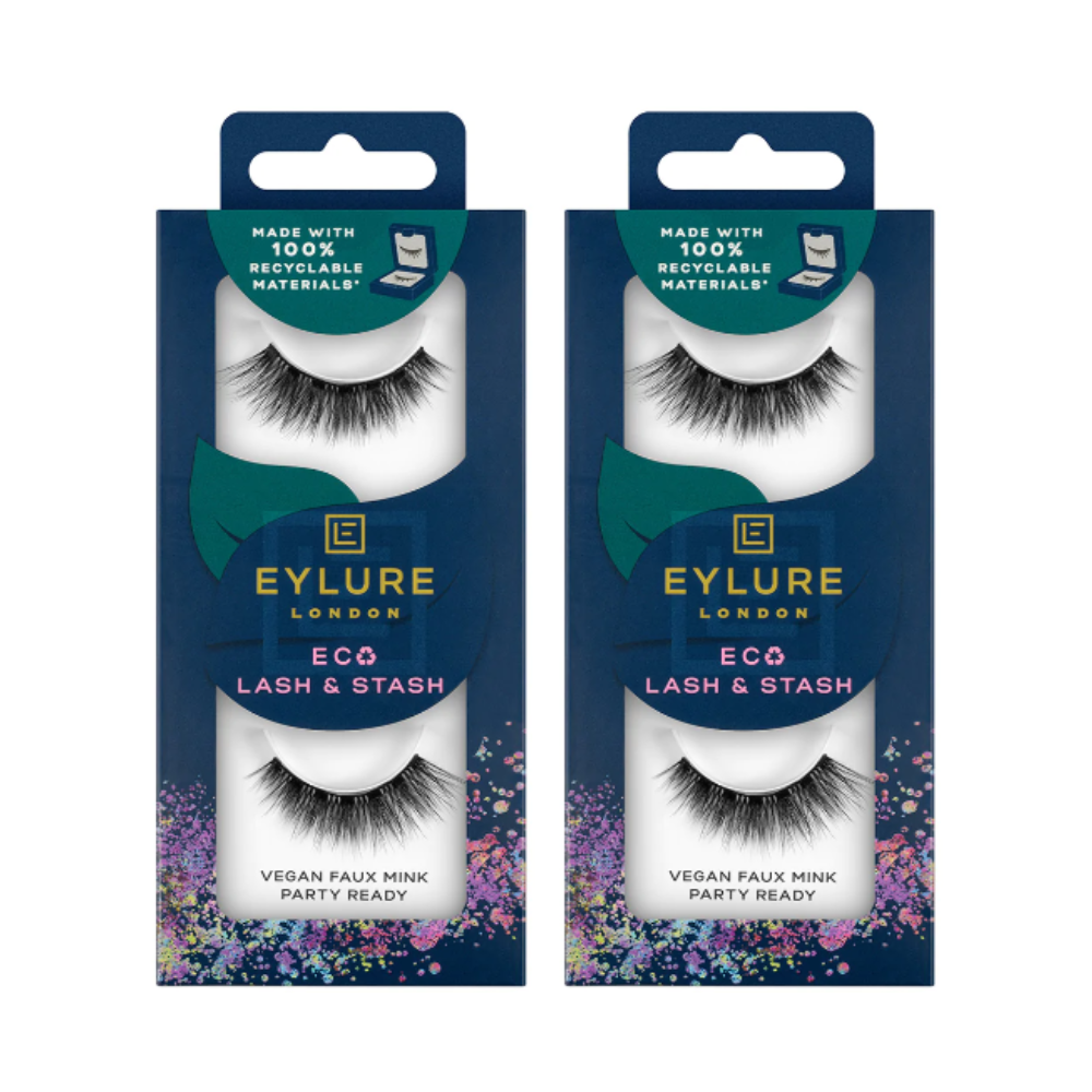 2x Eylure London Lash & Stash Vegan Faux Mink Party Ready