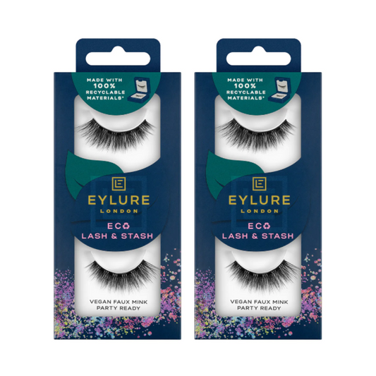 2x Eylure London Lash & Stash Vegan Faux Mink Party Ready