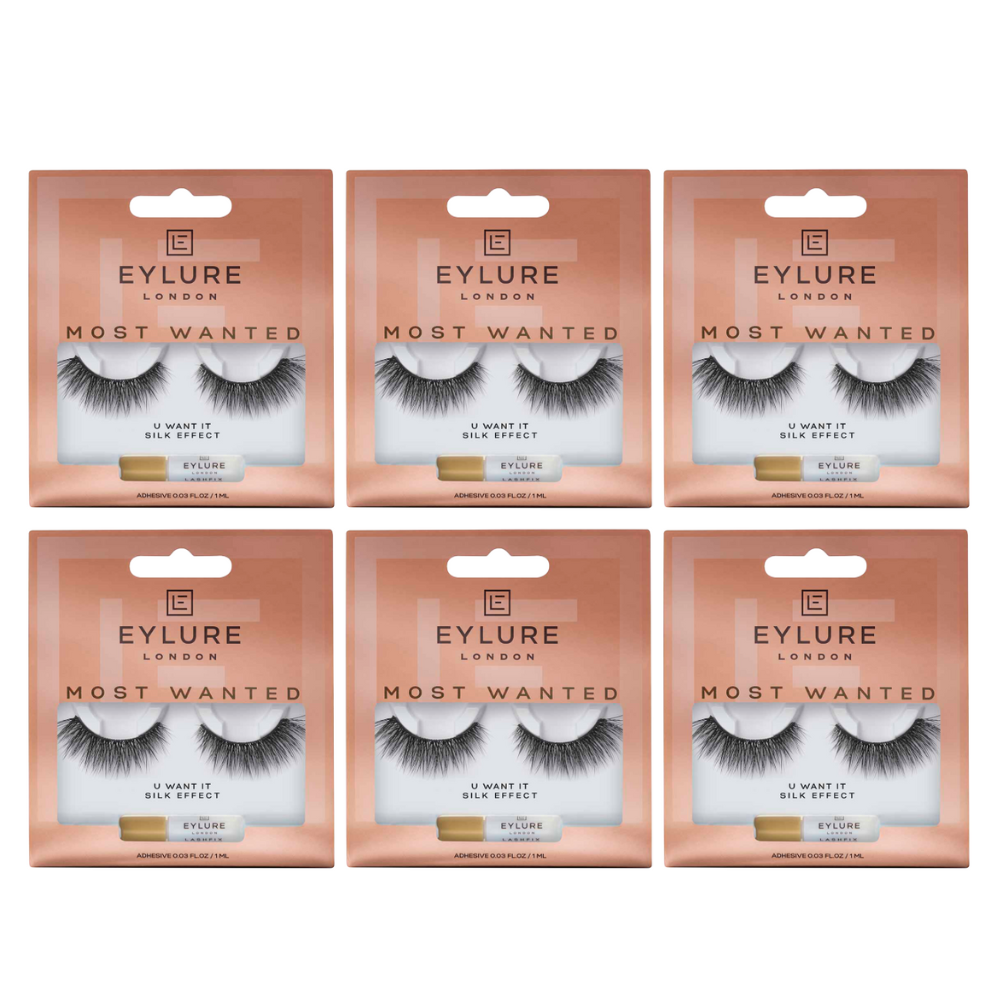 6x Eylure London Most Wanted U Want It Silk Perfect False Eyelashes