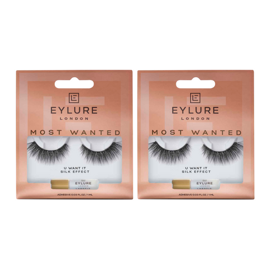 2x Eylure London Most Wanted U Want It Silk Perfect False Eyelashes