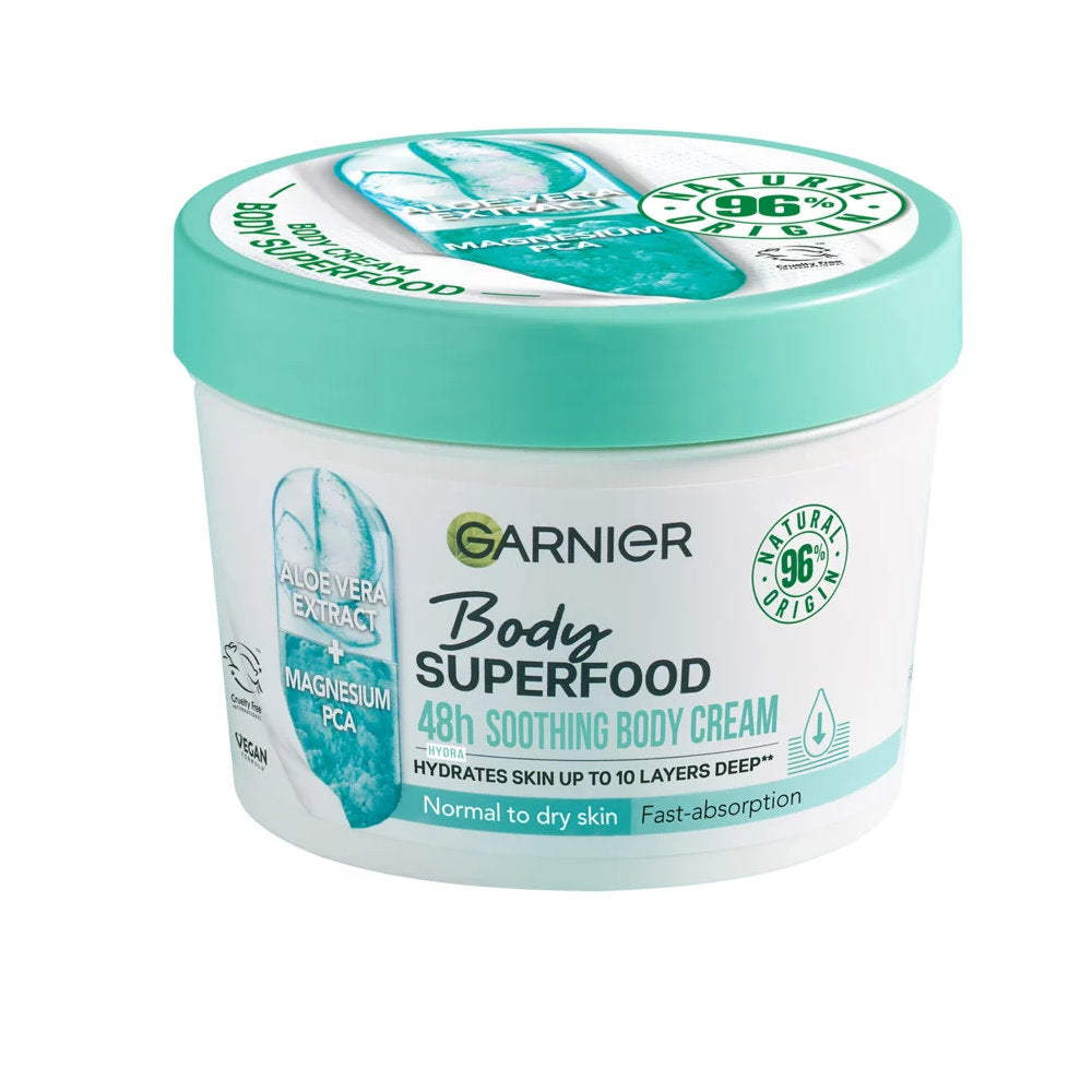 12x Garnier Body Superfood Aloe Vera & Magnesium Body Cream 380ml