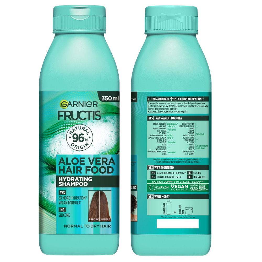 Garnier Fructis Hair Food Hydrating Aloe Vera Shampoo For Normal to Dry Hair 350ml