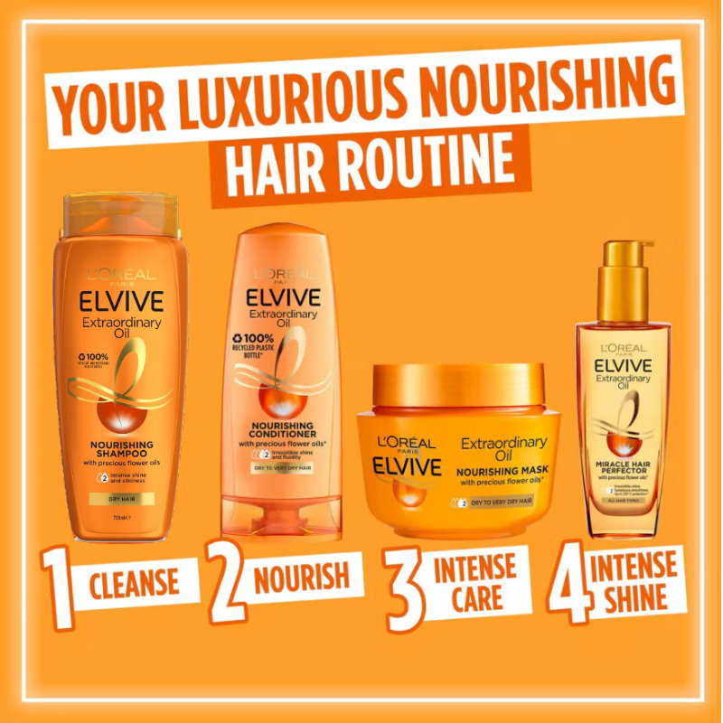12x L'Oreal Paris Elvive Extraordinary Oil Nourishing Shampoo 700ml