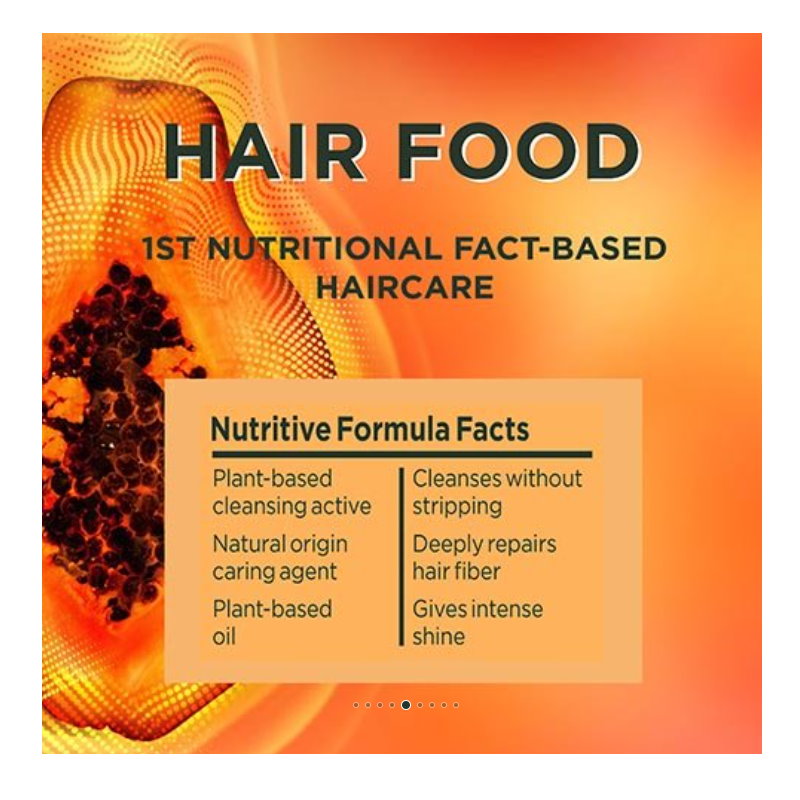 6x Garnier Fructis Hair Food Nourishing Papaya Shampoo For Dry Hair 350ml