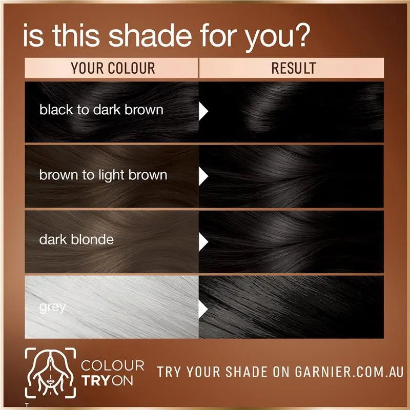3x Garnier Good Permanent Hair Colour 3.0 Dark Chocolate Brown