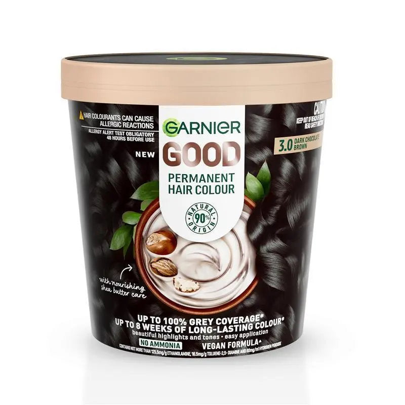 6x Garnier Good Permanent Hair Colour 3.0 Dark Chocolate Brown