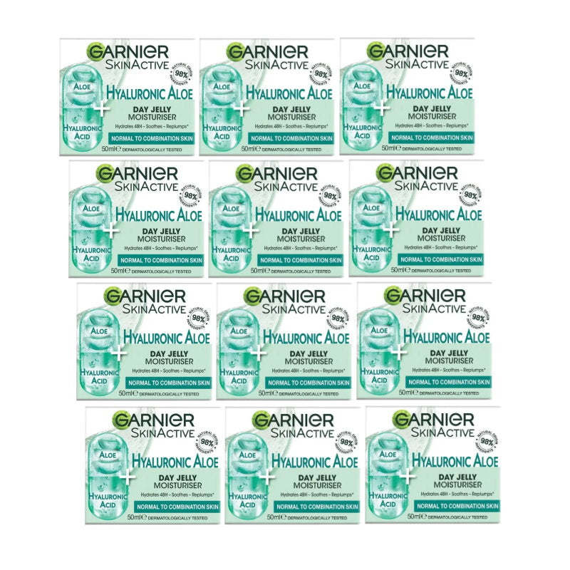 12x Garnier Skin Active Hyaluronic Aloe Day Jelly Moisturiser 50ml