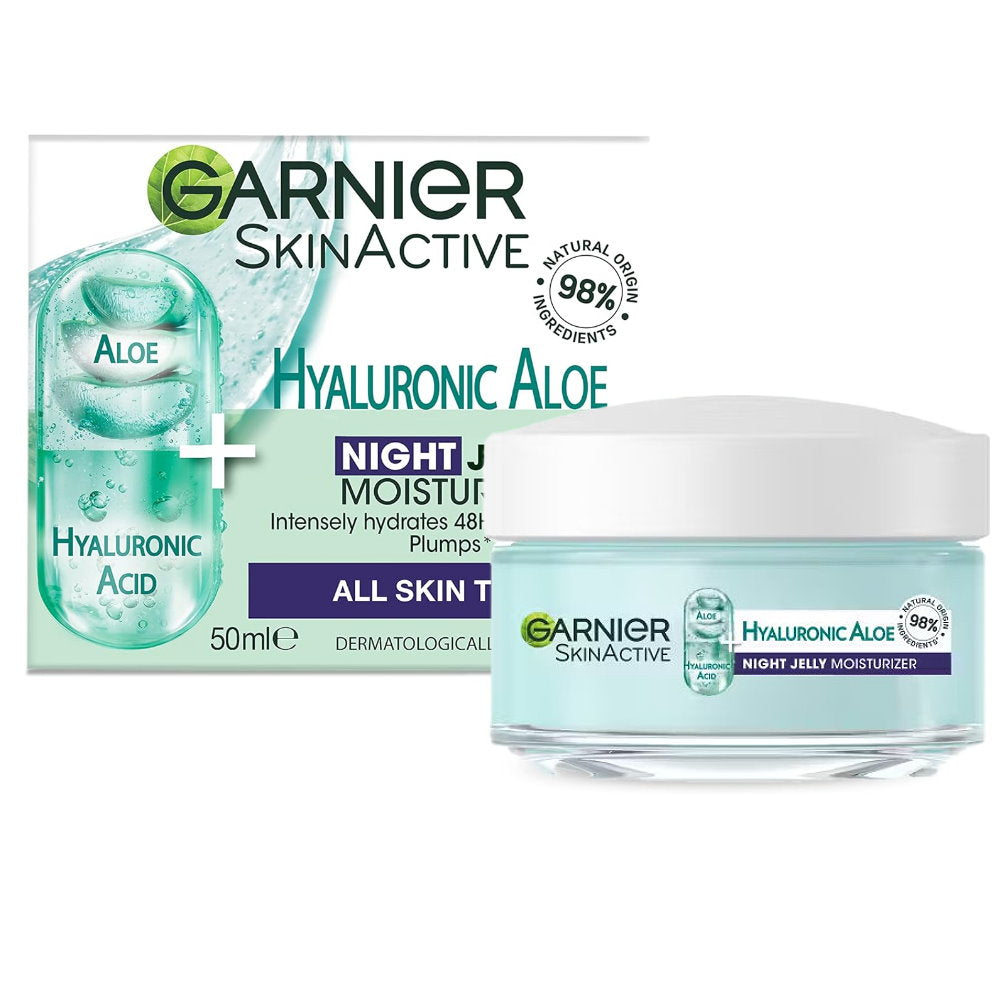 12x Garnier Skin Active Hyaluronic Aloe Hydrating Night Jelly Moisturiser 50ml