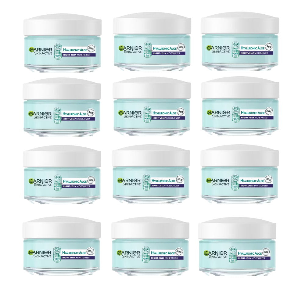 12x Garnier Skin Active Hyaluronic Aloe Hydrating Night Jelly Moisturiser 50ml