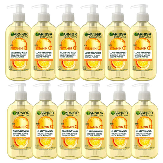 12x Garnier Skin Active Vitamin C Brightening Gel Cleanser 200ml