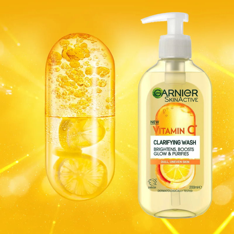 6x Garnier Skin Active Vitamin C Brightening Gel Cleanser 200ml