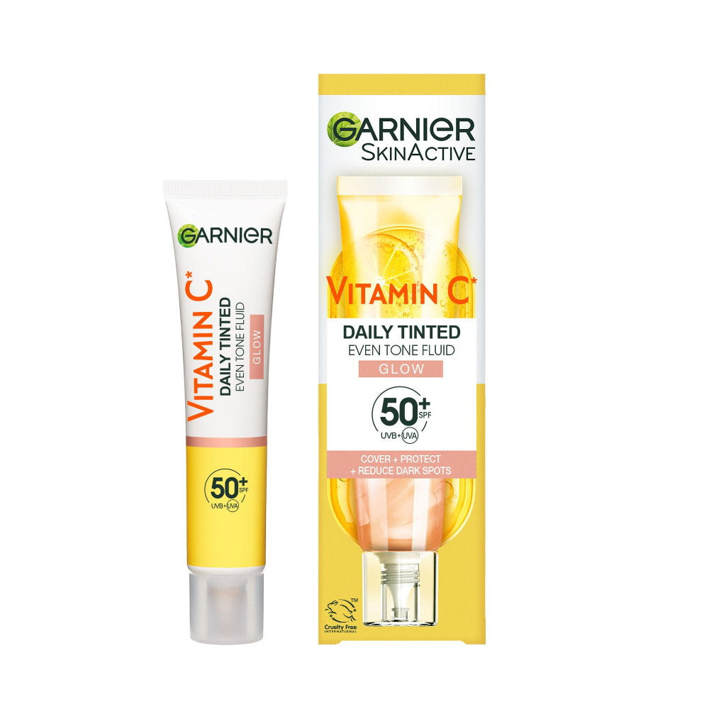 6x Garnier Vitamin C Glow Daily Tinted Even Tone Fluid SPF50+ 40ml