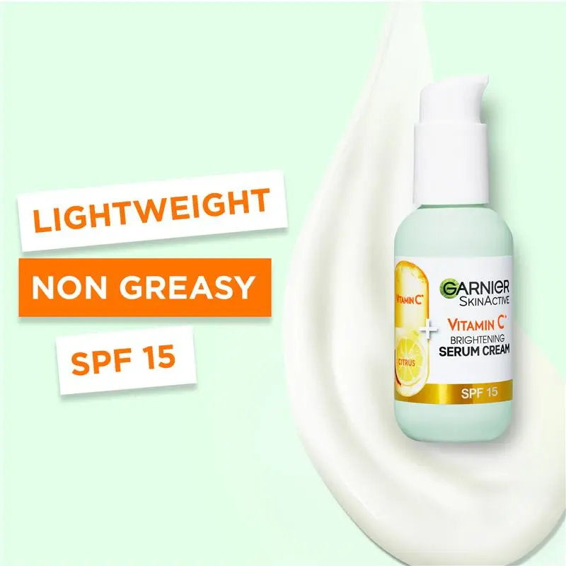 3x Garnier Skin Active Vitamin C 2 in 1 Brightening Serum Cream SPF15 50ml