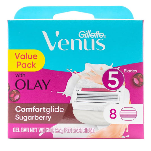 Gillette Venus Pk8 5 Blade Comfortglide Sugarberry With Olay