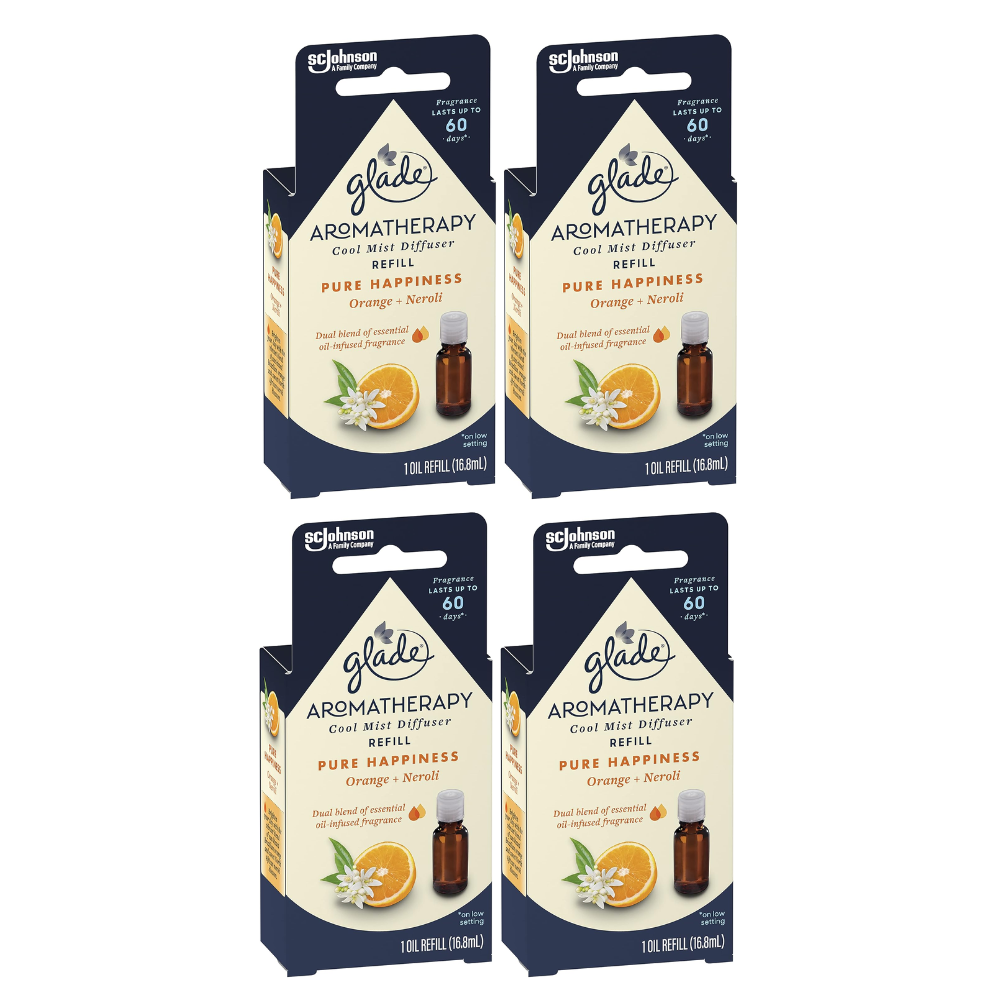 4x Glade Aromatherapy Essential Oil Refill Orange and Neroli 20ml