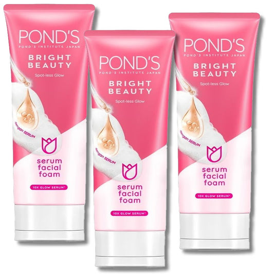 Shop Now 3pk Pond's Bright Beauty Spot-less Glow Serum Facial Foam - Makeup Warehouse Australia