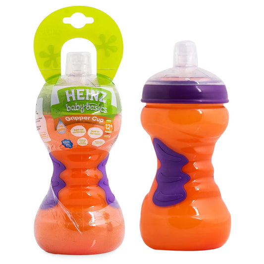 Heinz Baby Basics Gripper Straw Cup Orange 12m+ 440ml - Makeup Warehouse Australia