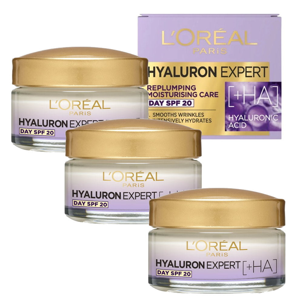 3x LOreal Hyaluron Expert Replumping Moisturising Day Cream spf20 - Makeup Australia Online