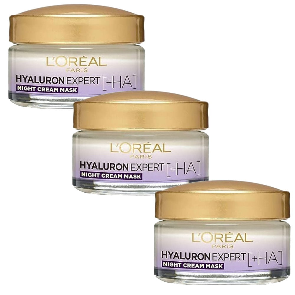 3pk LOreal Hyaluron Expert Replumping Moisturising Night Cream Mask spf20 - Makeup Australia Buy Now