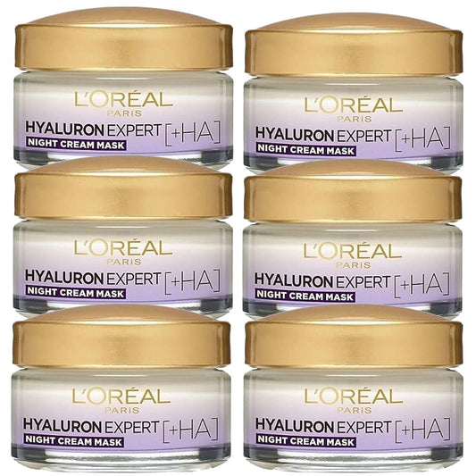 6pk LOreal Hyaluron Expert Replumping Moisturising Night Cream Mask spf20 - Makeup Australia Online