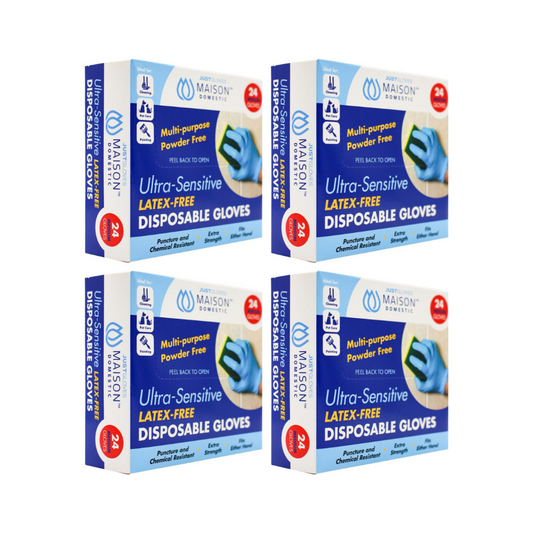 4x Just Gloves Ultra-Sensitive Latex Free Disposable Gloves  24 Medium Gloves