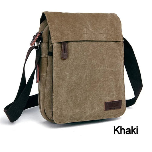 OSKA Men's Casual Canvas Shoulder Bag Khaki - Makeup Warehouse Australia 