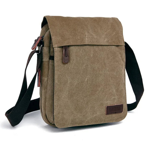 OSKA Men's Casual Canvas Shoulder Bag Khaki - Makeup Warehouse Australia 