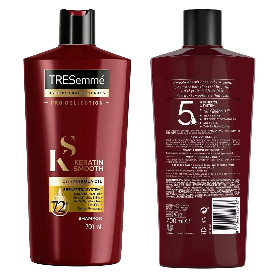 3x Tresemme Keratin Smooth with Marula Oil Shampoo 700mL