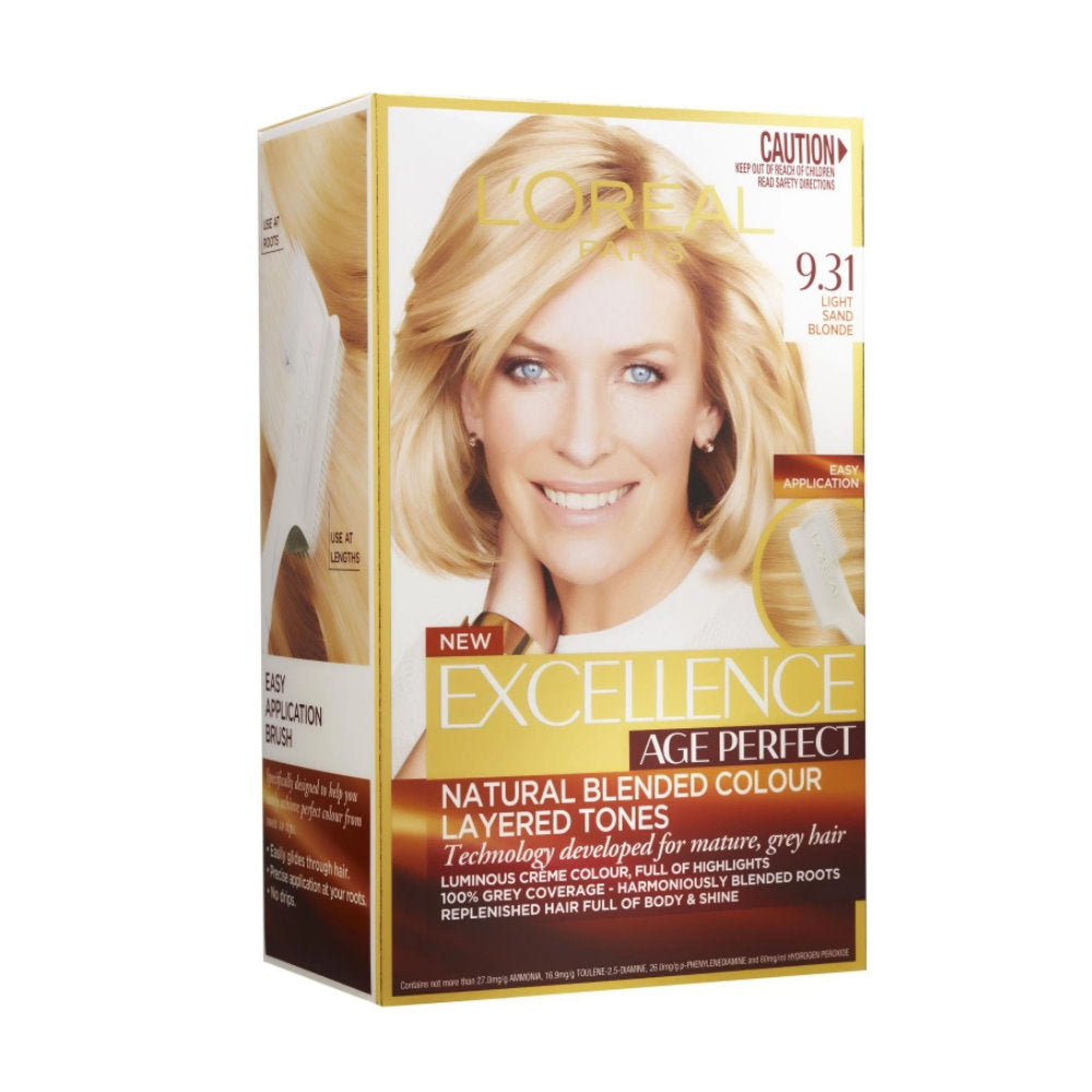 3x LOreal Excellence Age Perfect Permanent Hair Colour - 9.31 Light Sand Blonde