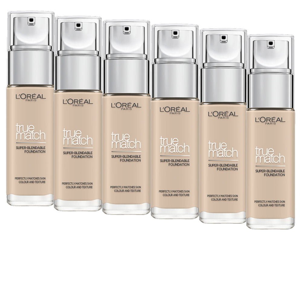 6x L'Oreal Paris True Match Super Blendable Liquid Foundation 30ml 1C Rose Ivory