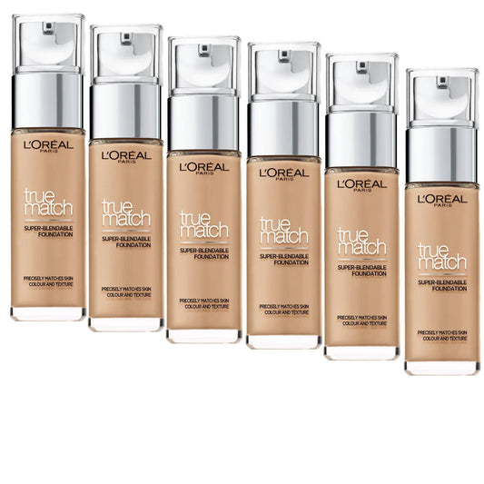 6x L'Oreal Paris True Match Super Blendable Liquid Foundation 30ml 5N Sand