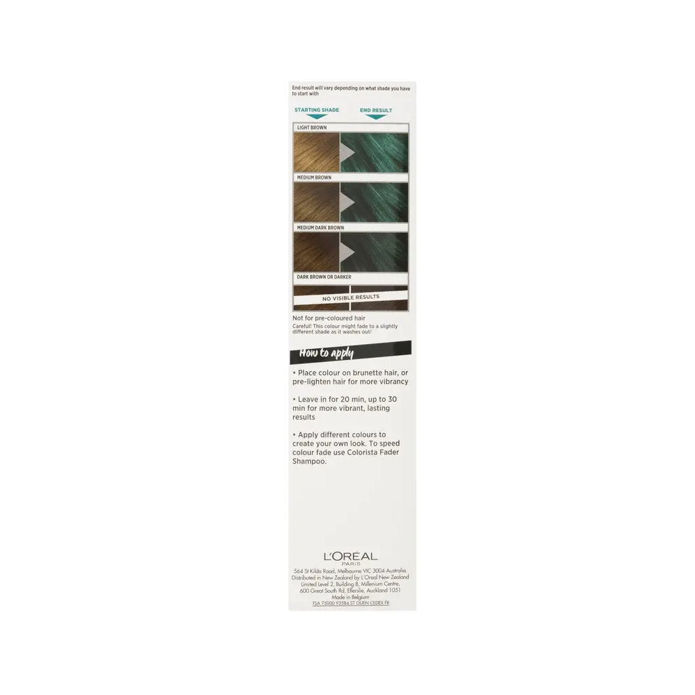 3x LOreal Paris Colorista Semi-Permanent Hair Colour Washout Turquoise - Green