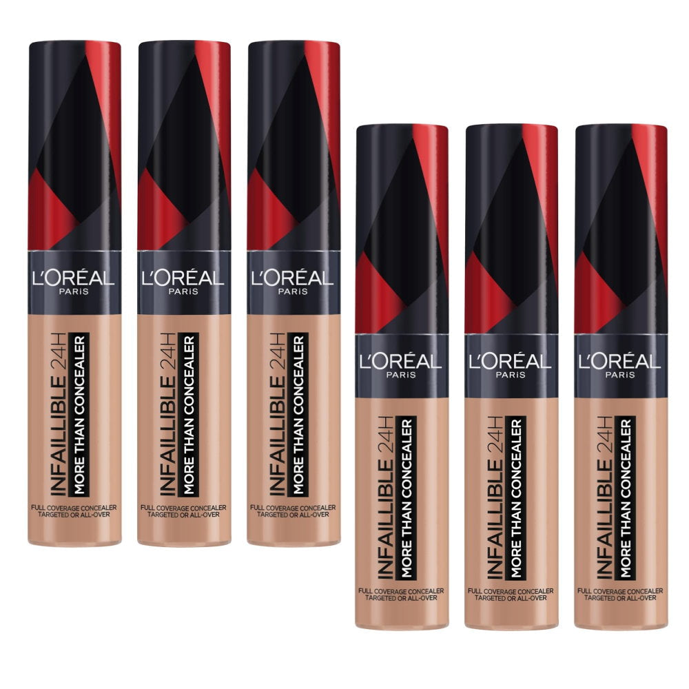 6x LOreal Paris Infallible 24H Full Coverage More Than Concealer 11ml 328 Linen