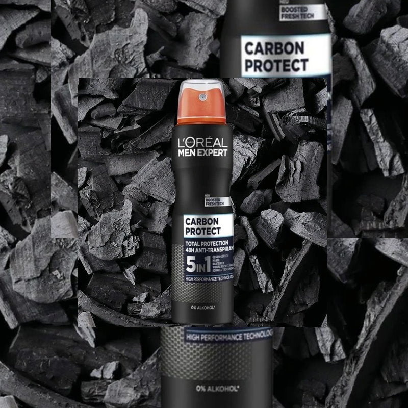 3x LOreal Paris Men Expert Carbon Protect 5-in-1 Deodorant 250mL