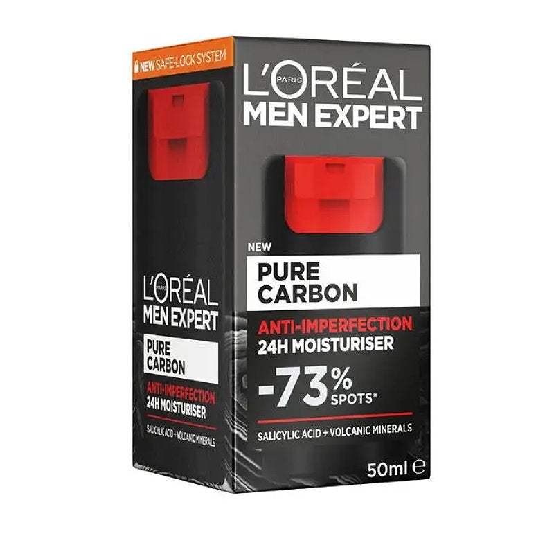 3x L'Oreal Paris Men Expert Pure Carbon Moisturiser 50ml